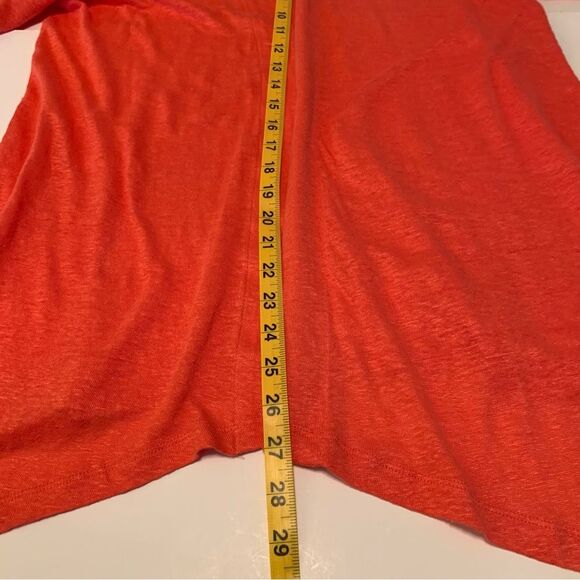 J. JILL LOVE LINEN 100% WOMEN OPEN FRONT KNIT CARDIGAN ORANGE MP. - Picture 12 of 13